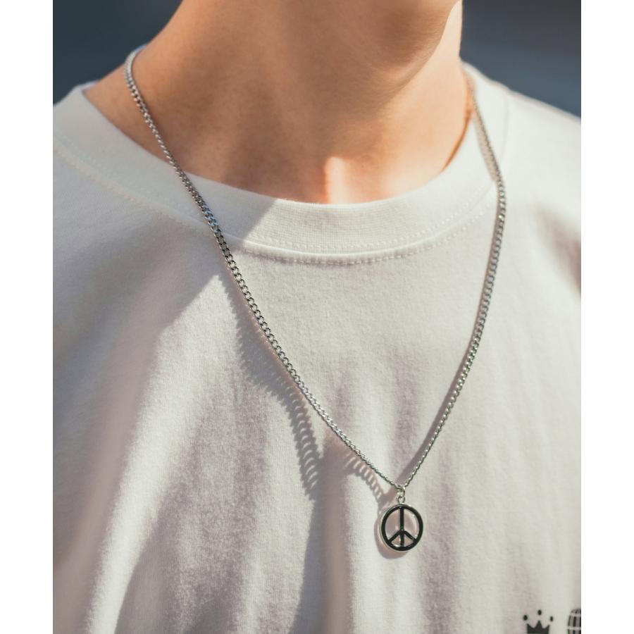 ネックレス メンズ チェーン 小物 アクセサリー ピースマーク チャーム トップ ユニセックス セレクト アメカジ カジュアル 古着MIX スケーター ストリート 韓国 | improves | 03
