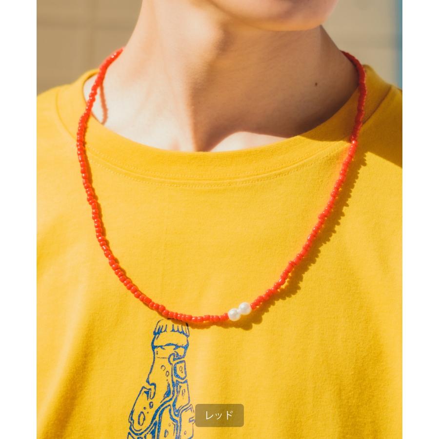 ネックレス メンズ ビーズ 首飾り 小物 アクセサリー カラフル ユニセックス セレクト アメカジ カジュアル シンプル 古着MIX リゾート マリン ストリート 韓国 | improves | 22