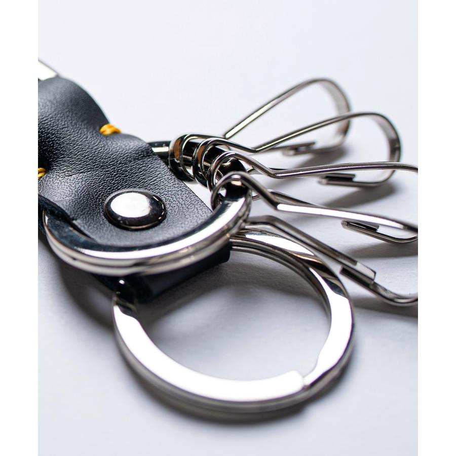 カラビナキーホルダー メンズ レディース キーフック キーリング ウォレットチェーン 連結 Y2K ストリート 韓国ファッション 鍵 レザー調 黒 銀 金 | improves | 09