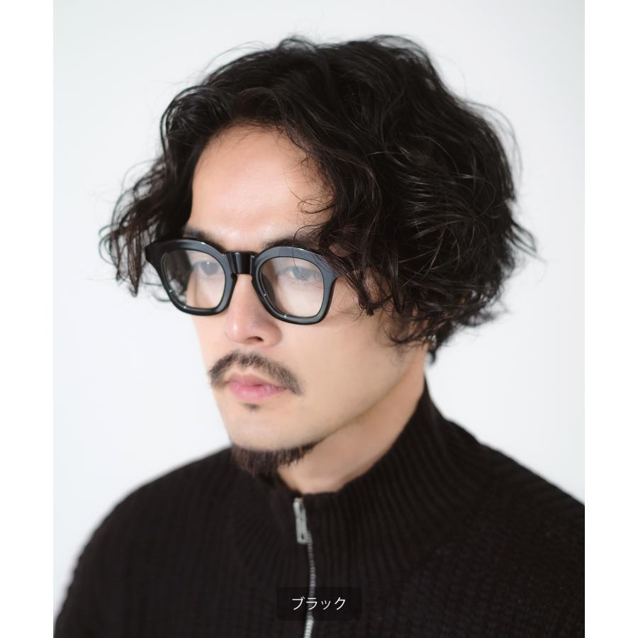 伊達メガネ 、黒×白、ファッション眼鏡、古着 improves（インプローブス） めがね メンズ ボスリントン 伊達メガネ