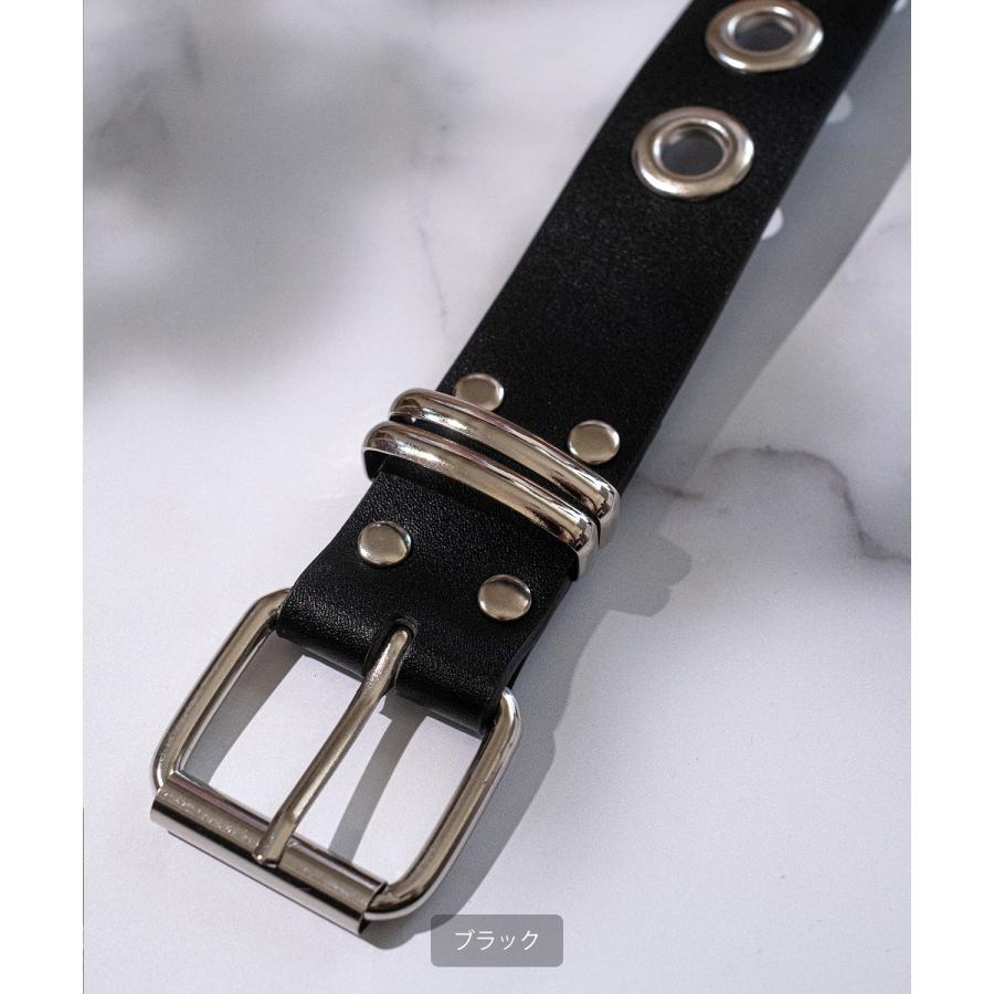 ベルト メンズ レディース ハトメ シンセティックレザー アメカジ カジュアル スケーター ストリート 韓国ファッション きれいめ セレクト | improves | 04