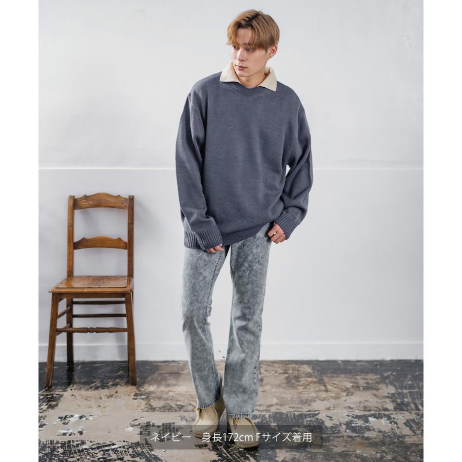 improves セーター メンズ 襟付きニット レイヤード オーバー