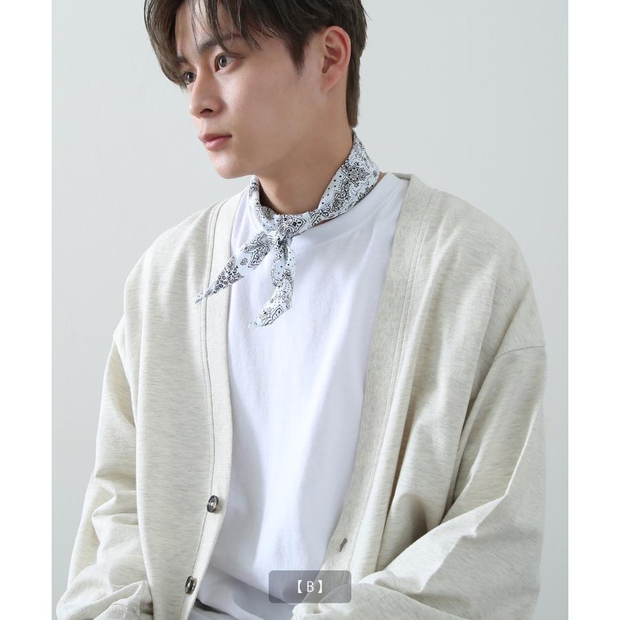 スカーフ メンズ レディース 三角スカーフ チョーカースカーフ 総柄 ペイズリー ストライプ 大人 韓国ファッション きれいめ セレクト | improves | 10