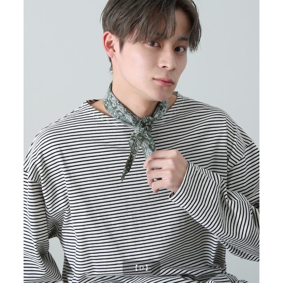 スカーフ メンズ レディース 三角スカーフ チョーカースカーフ 総柄 ペイズリー ストライプ 大人 韓国ファッション きれいめ セレクト | improves | 12