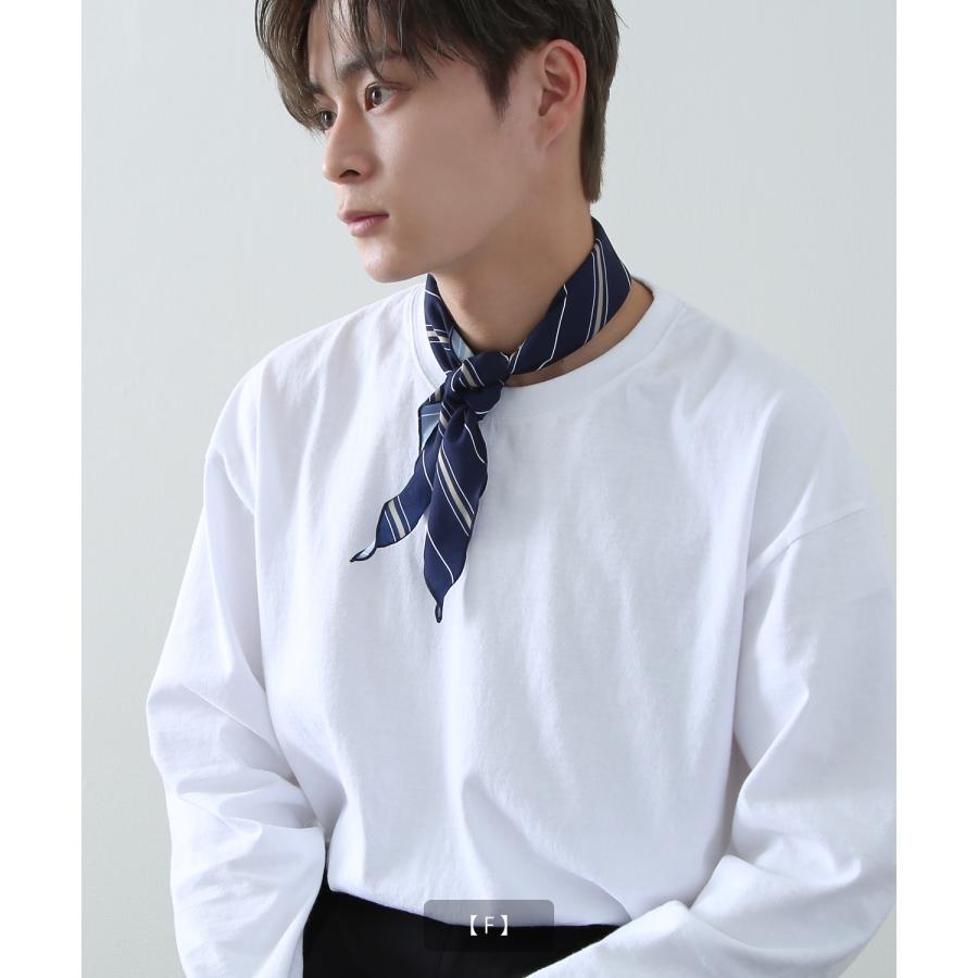 スカーフ メンズ レディース 三角スカーフ チョーカースカーフ 総柄 ペイズリー ストライプ 大人 韓国ファッション きれいめ セレクト | improves | 14