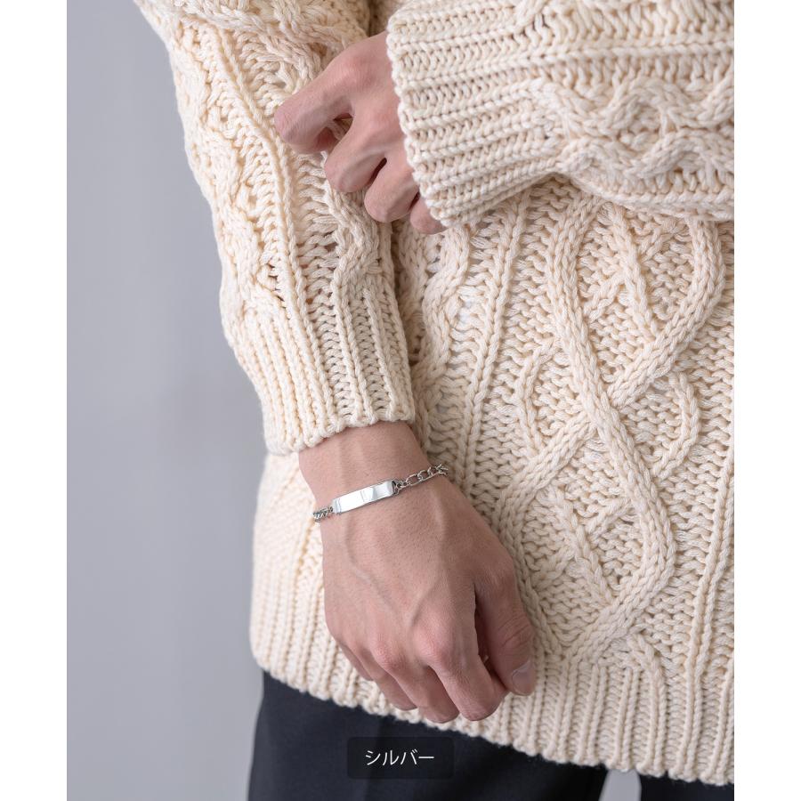 ブレスレット メンズ レディース プレート チェーン アメカジ カジュアル スケーター ストリート 韓国ファッション ロック モード シルバー ゴールド | improves | 04