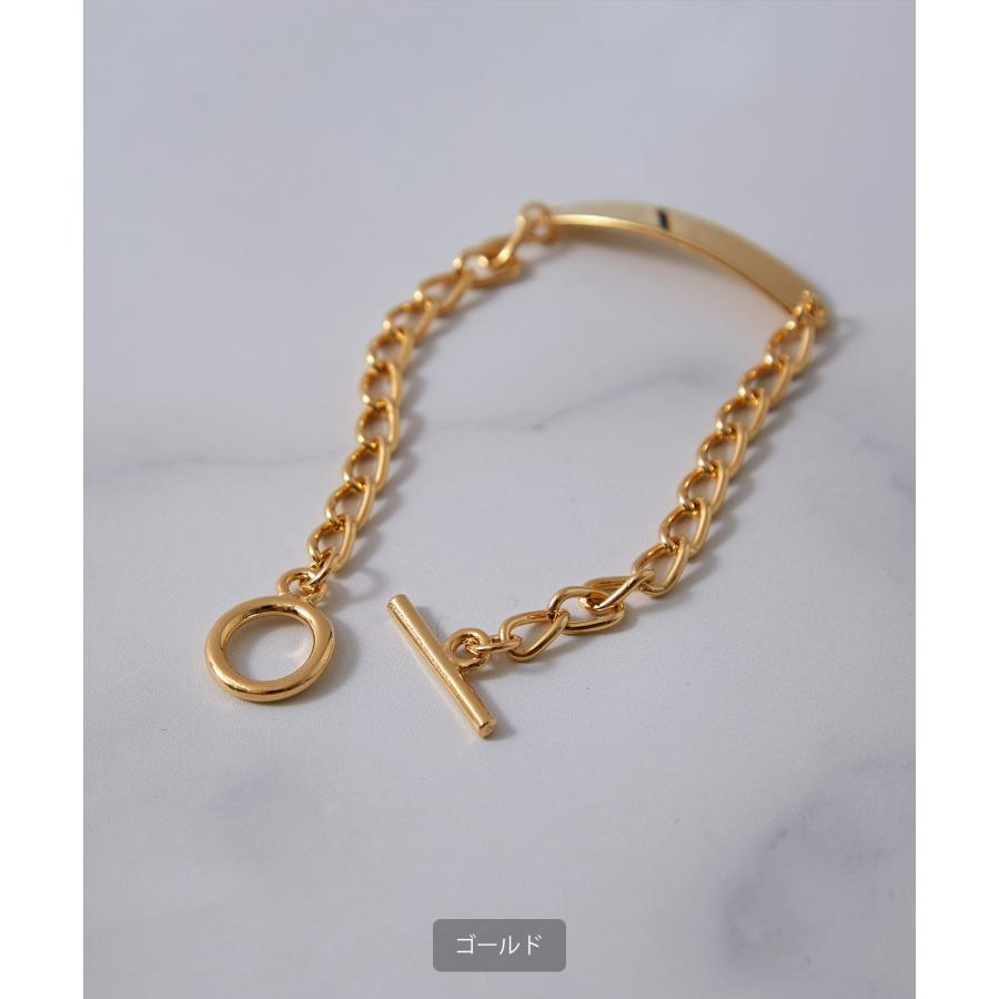 ブレスレット メンズ レディース プレート チェーン アメカジ カジュアル スケーター ストリート 韓国ファッション ロック モード シルバー ゴールド | improves | 09