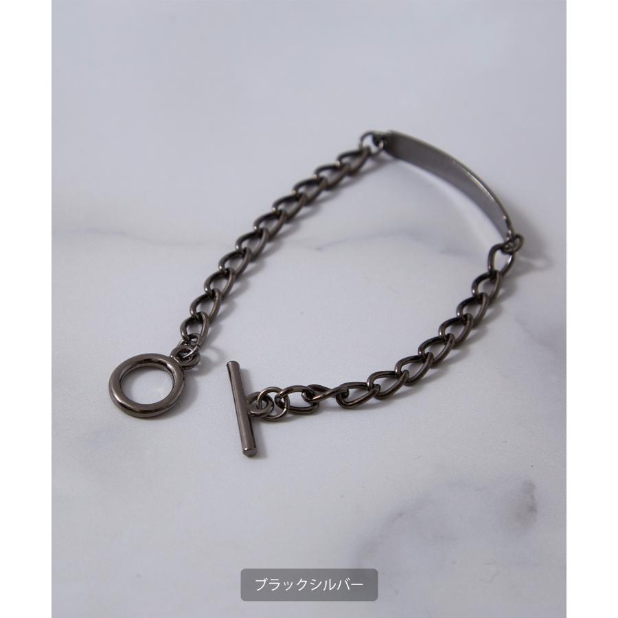 ブレスレット メンズ レディース プレート チェーン アメカジ カジュアル スケーター ストリート 韓国ファッション ロック モード シルバー ゴールド | improves | 12