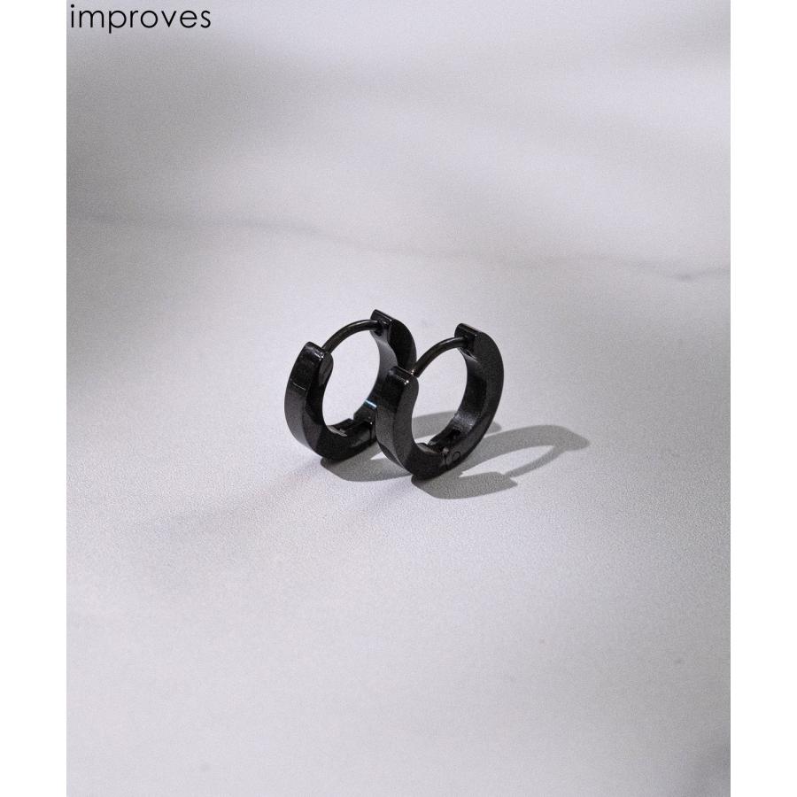 ピアス メンズ レディース リングピアス アクセサリー アメカジ カジュアル スケーター ストリート 韓国ファッション きれいめ ブラック | improves