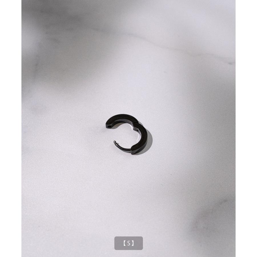 ピアス メンズ レディース リングピアス アクセサリー アメカジ カジュアル スケーター ストリート 韓国ファッション きれいめ ブラック | improves | 03