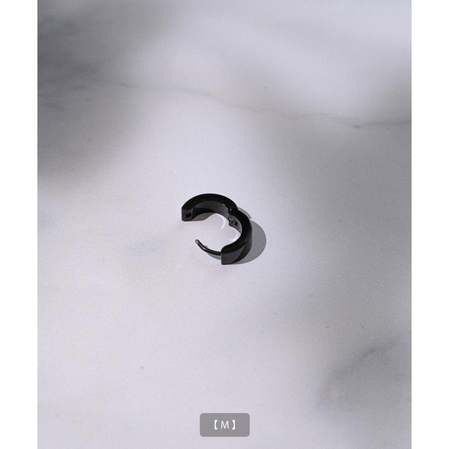 ピアス メンズ レディース リングピアス アクセサリー アメカジ カジュアル スケーター ストリート 韓国ファッション きれいめ ブラック | improves | 05