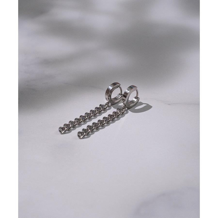 ピアス メンズ レディース チェーン リングピアス アクセサリー アメカジ カジュアル スケーター ストリート 韓国ファッション きれいめ シルバー | improves | 03