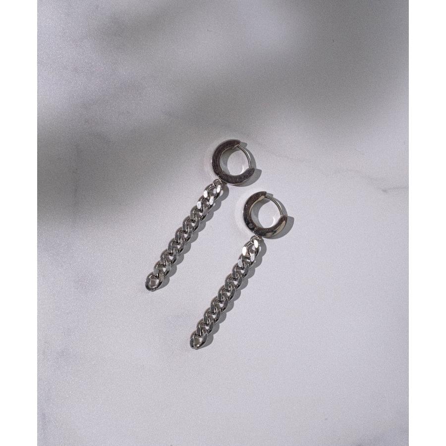 ピアス メンズ レディース チェーン リングピアス アクセサリー アメカジ カジュアル スケーター ストリート 韓国ファッション きれいめ シルバー | improves | 04