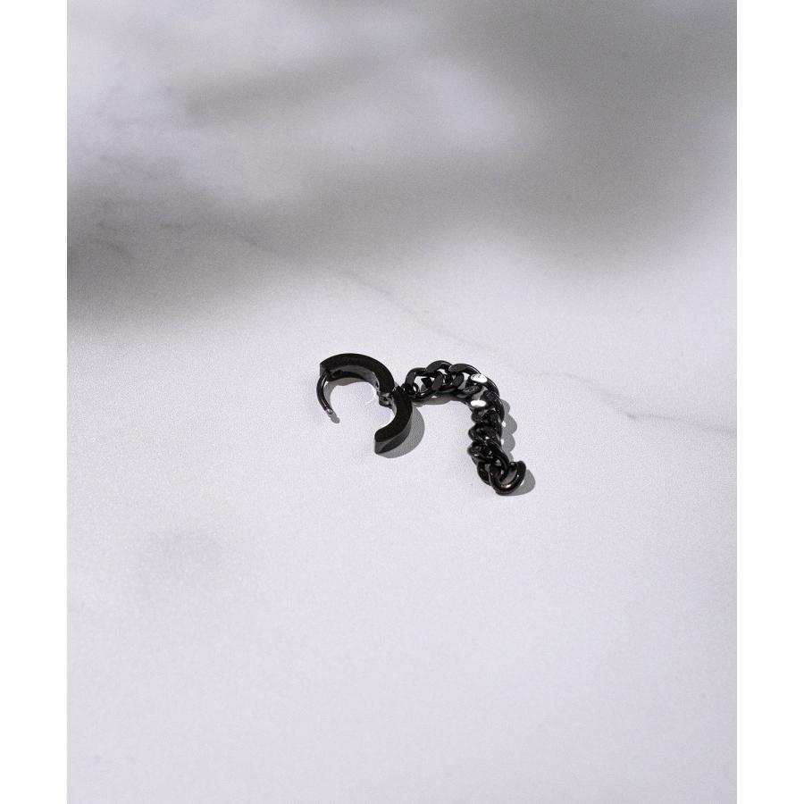 ピアス メンズ レディース チェーン リングピアス アクセサリー アメカジ カジュアル スケーター ストリート 韓国ファッション きれいめ ・ブラック | improves | 05