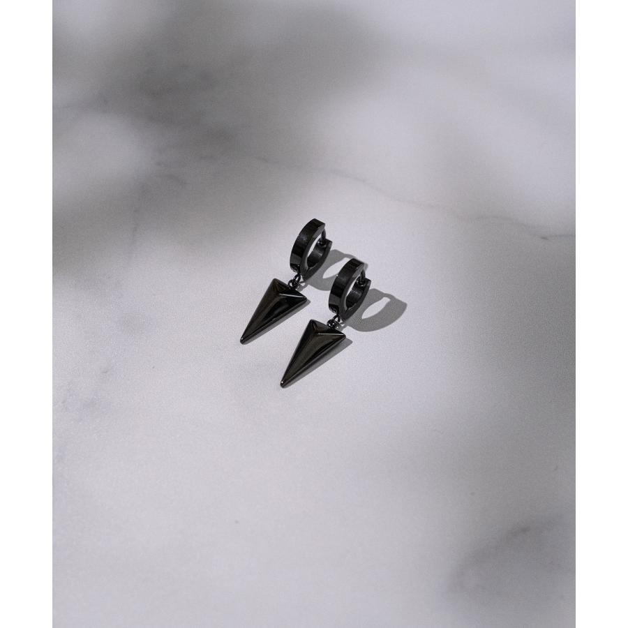 ピアス メンズ レディース 三角 リングピアス アクセサリー アメカジ カジュアル スケーター ストリート 韓国ファッション きれいめ ブラック | improves | 03