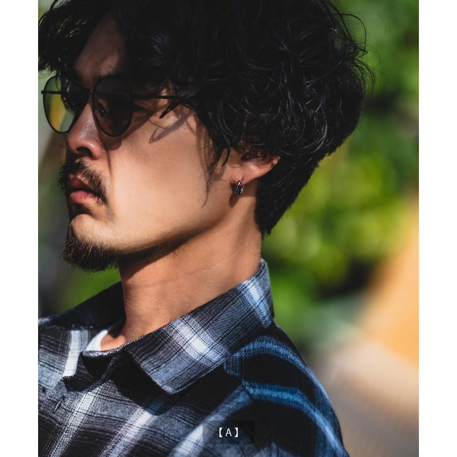 片耳 ピアス メンズ フープピアス アクセサリー アメカジ カジュアル スケーター ストリート 韓国ファッション きれいめ アンティーク シルバー | improves | 10