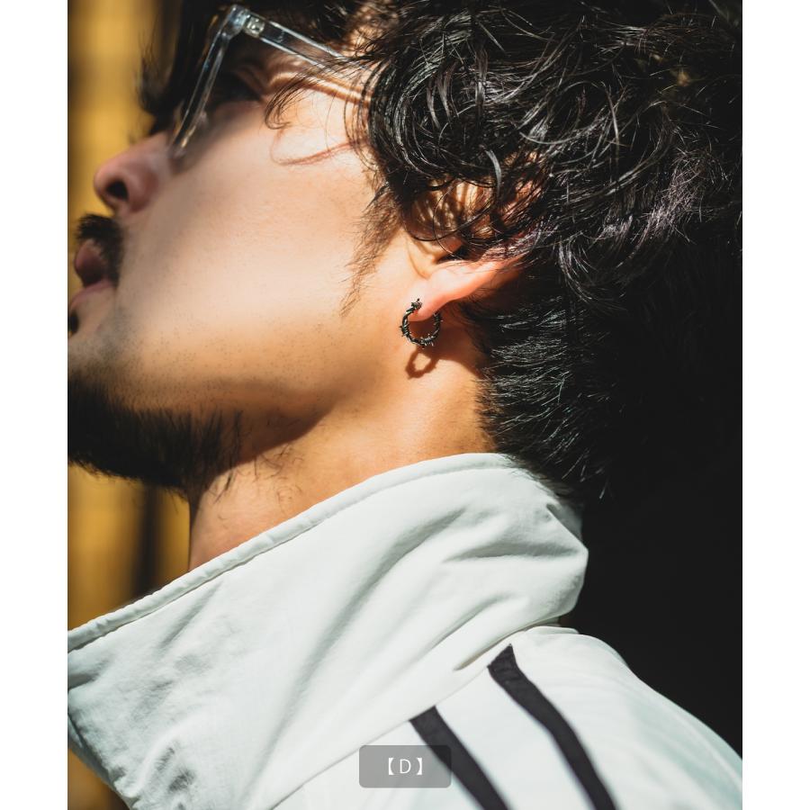 片耳 ピアス メンズ フープピアス アクセサリー アメカジ カジュアル スケーター ストリート 韓国ファッション きれいめ アンティーク シルバー | improves | 16