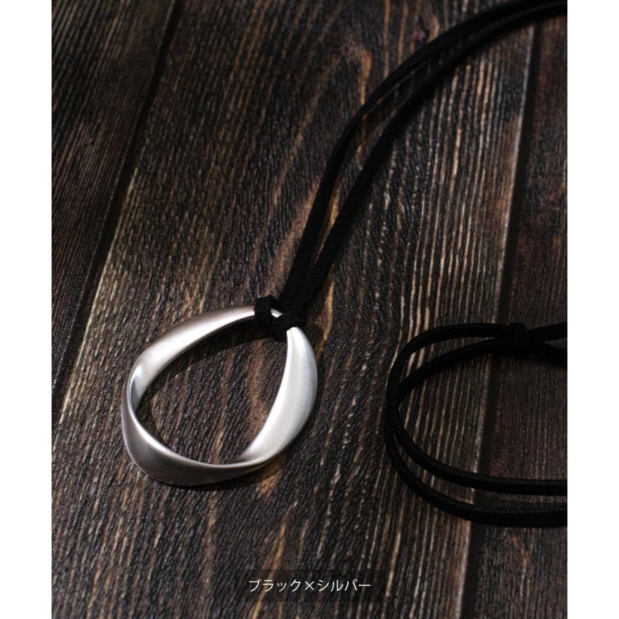 ネックレス メンズ レディース 革紐 リング アメカジ カジュアル スケーター ストリート 韓国ファッション きれいめ モード アンティークシルバー | improves | 04