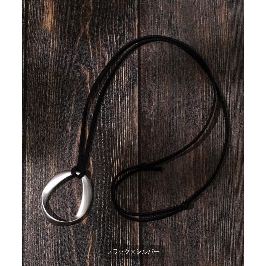 ネックレス メンズ レディース 革紐 リング アメカジ カジュアル スケーター ストリート 韓国ファッション きれいめ モード アンティークシルバー | improves | 05
