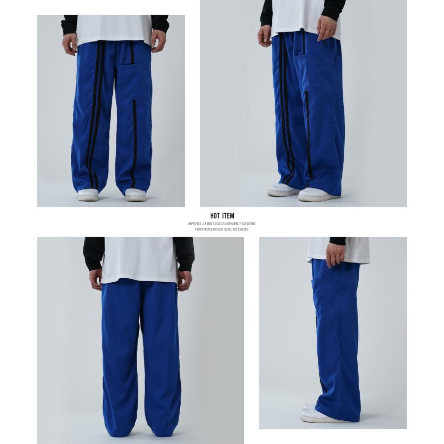 トラックパンツ メンズ 二本ライン ワイドパンツ ストレート イージーパンツ スケーター ストリート アメカジ カジュアル 韓国ファッション 古着MIX スケーター | improves | 14