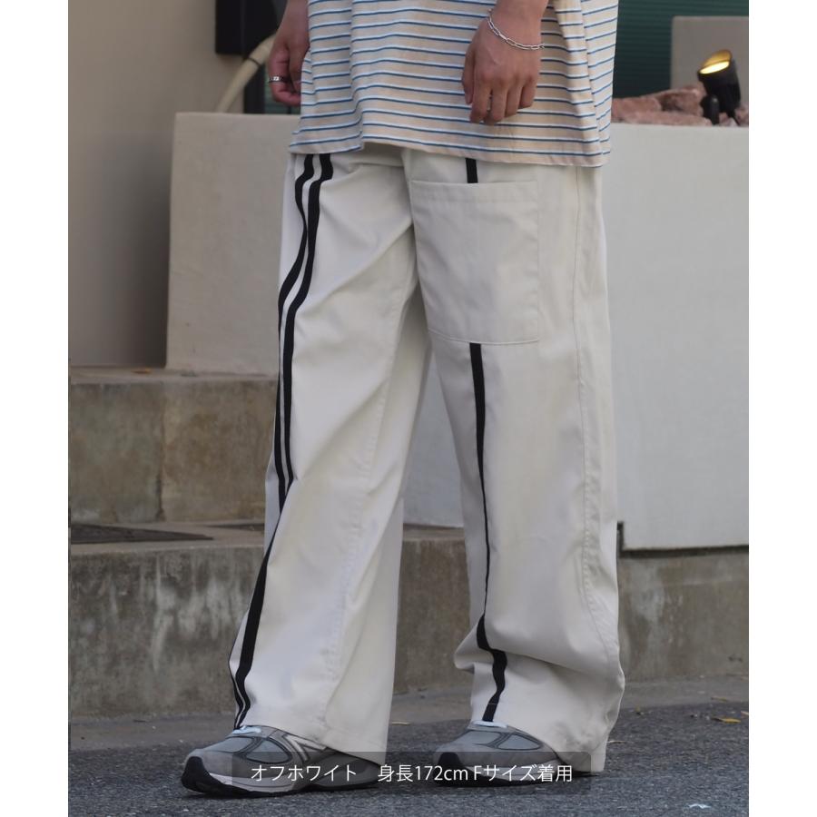 トラックパンツ メンズ 二本ライン ワイドパンツ ストレート イージーパンツ スケーター ストリート アメカジ カジュアル 韓国ファッション 古着MIX スケーター | improves | 04