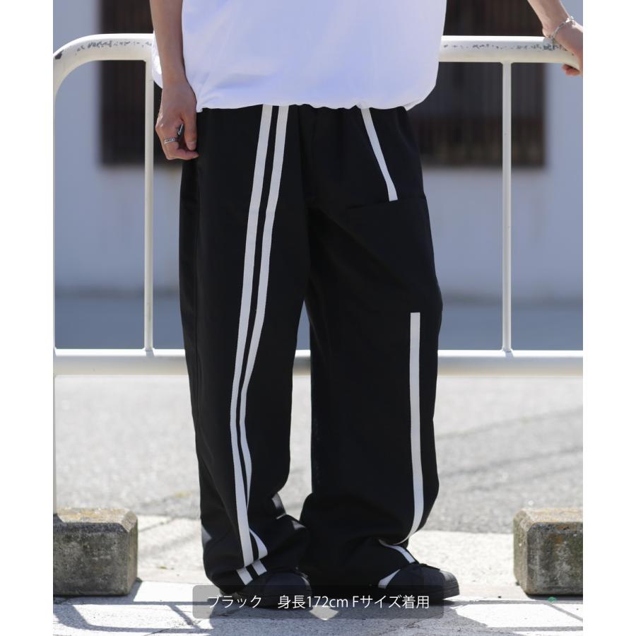 トラックパンツ メンズ 二本ライン ワイドパンツ ストレート イージーパンツ スケーター ストリート アメカジ カジュアル 韓国ファッション 古着MIX スケーター | improves | 07