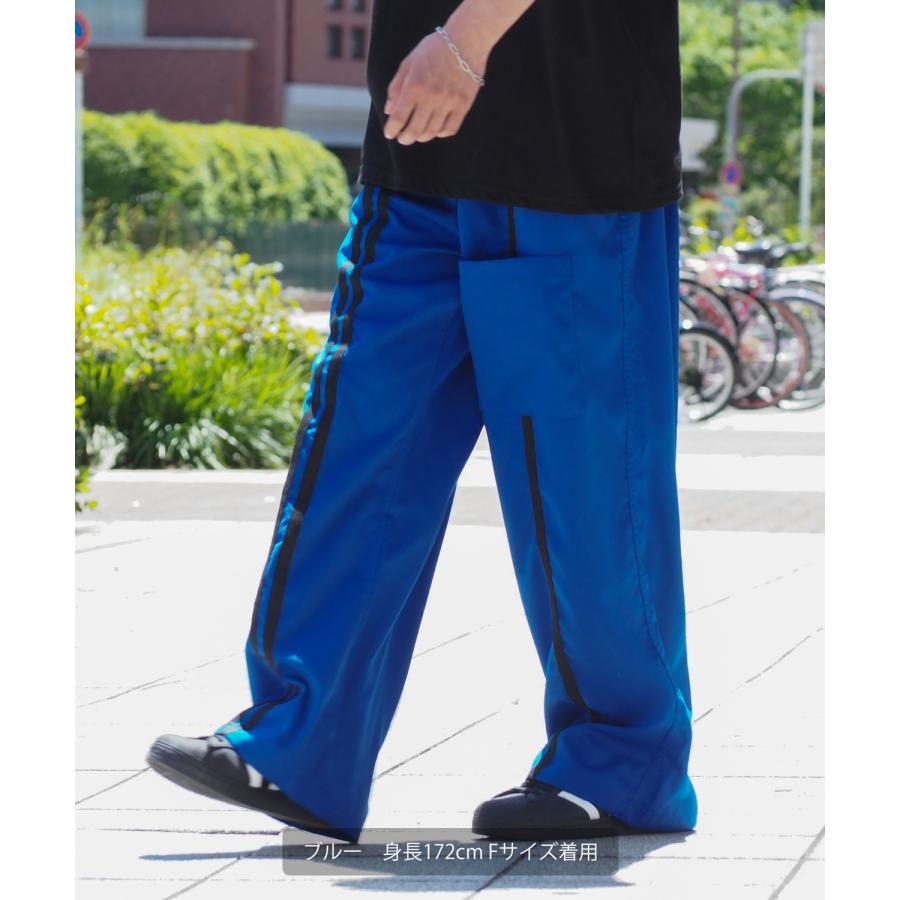 トラックパンツ メンズ 二本ライン ワイドパンツ ストレート イージーパンツ スケーター ストリート アメカジ カジュアル 韓国ファッション 古着MIX スケーター | improves | 10