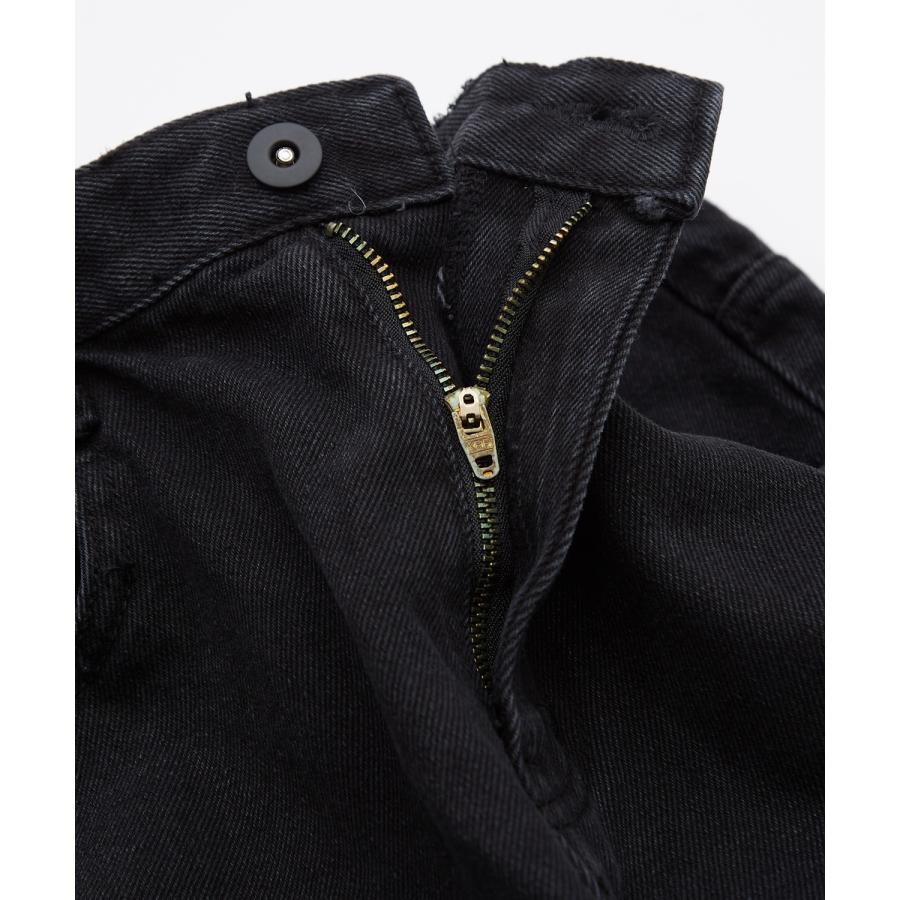 デニムパンツ メンズ クラッシュ ダメージ加工 ワイドパンツ ストレート ジーンズ ストリート アメカジ カジュアル 韓国ファッション スケーター 古着MIX | improves | 14