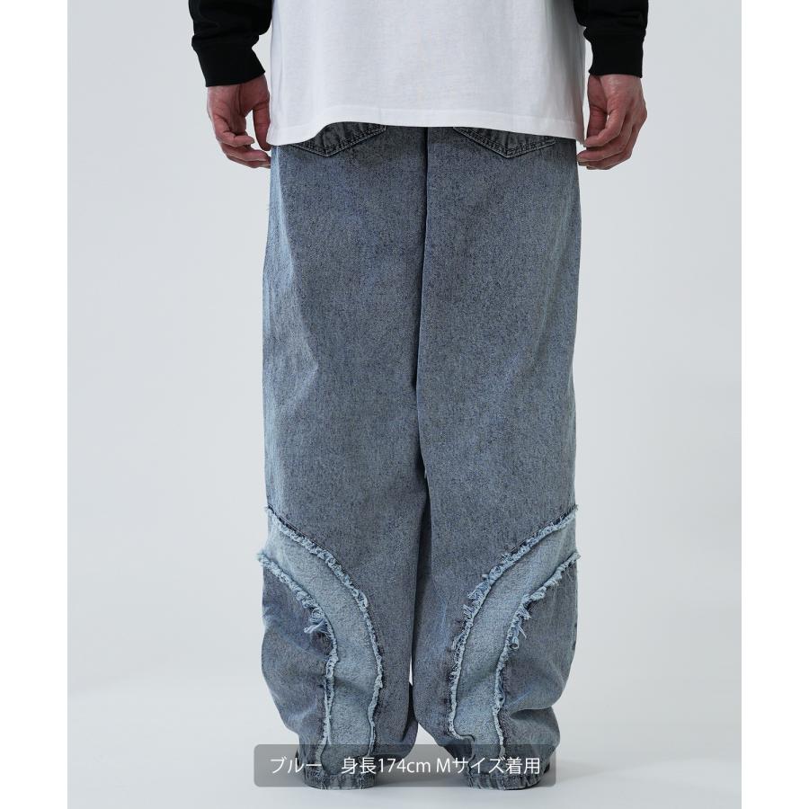 デニムパンツ メンズ フリンジデザイン ジーンズ ワイドパンツ ヴィンテージ ストリート アメカジ カジュアル 韓国ファッション スケーター 古着 | improves | 15