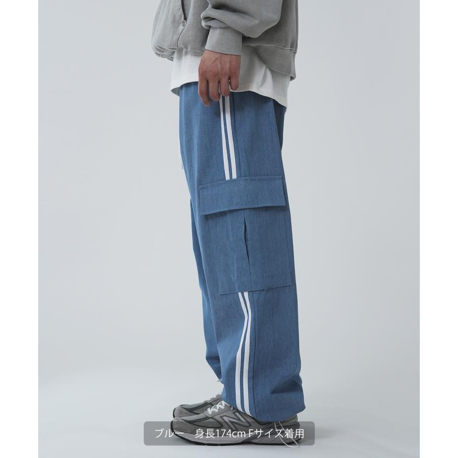 improves デニムパンツ メンズ サイドライン カーゴパンツ