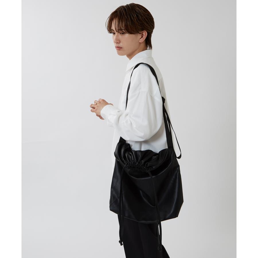 ショルダーバッグ メンズ レザーバッグ 巾着バッグ サコッシュ 鞄 カバン バック フリーサイズ シンセティックレザー 革 セレクト アメカジ | improves | 03