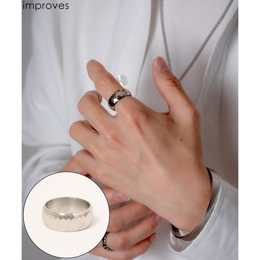リング メンズ レディース 指輪 ワイドリング 大きい指輪 セレクト アメカジ カジュアル 古着MIX スケーター ストリート 韓国ファッション ブラック | improves