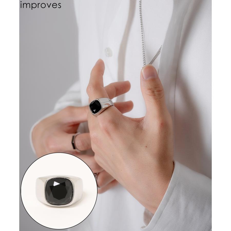 リング メンズ レディース 指輪 ワイドリング 大きい指輪 セレクト アメカジ カジュアル 古着MIX スケーター ストリート 韓国ファッション ブラック | improves