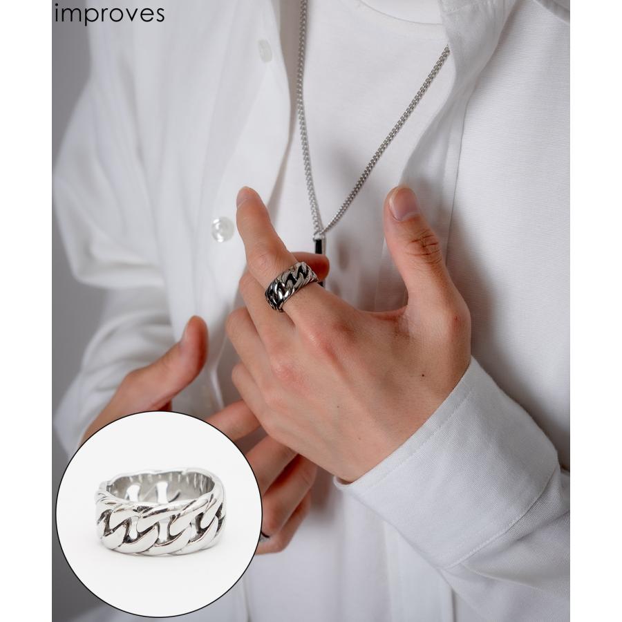 リング メンズ レディース 指輪 ワイドリング 大きい指輪 セレクト アメカジ カジュアル 古着MIX スケーター ストリート 韓国ファッション ブラック | improves