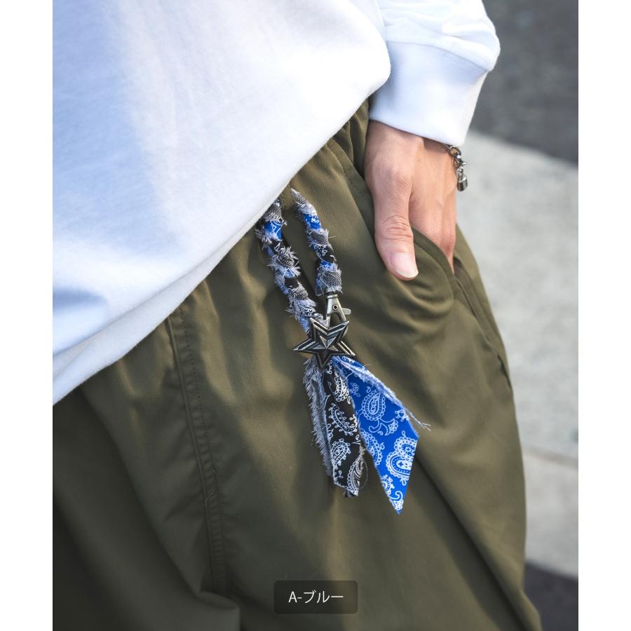 キーホルダー メンズ バンダナ柄 コンチョ スター バッグチャーム セレクト アメカジ カジュアル 古着MIX スケーター ストリート 韓国ファッション | improves | 05