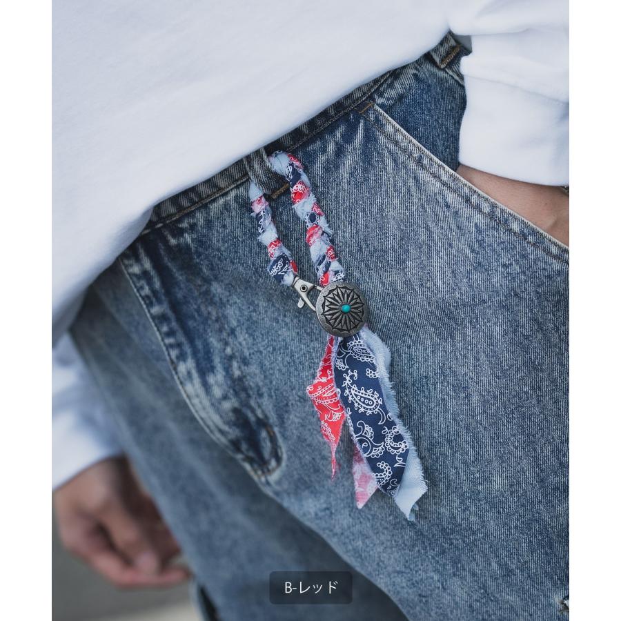 キーホルダー メンズ バンダナ柄 コンチョ スター バッグチャーム セレクト アメカジ カジュアル 古着MIX スケーター ストリート 韓国ファッション | improves | 08