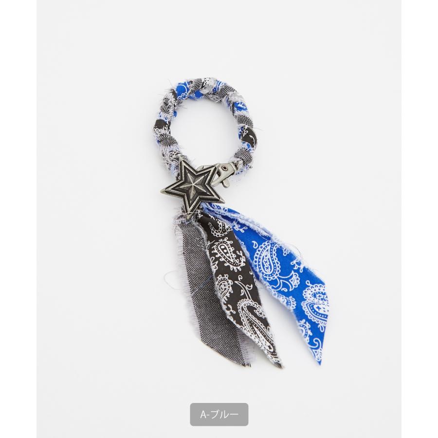 キーホルダー メンズ バンダナ柄 コンチョ スター バッグチャーム セレクト アメカジ カジュアル 古着MIX スケーター ストリート 韓国ファッション | improves | 10