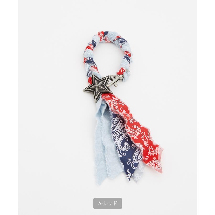 キーホルダー メンズ バンダナ柄 コンチョ スター バッグチャーム セレクト アメカジ カジュアル 古着MIX スケーター ストリート 韓国ファッション | improves | 12