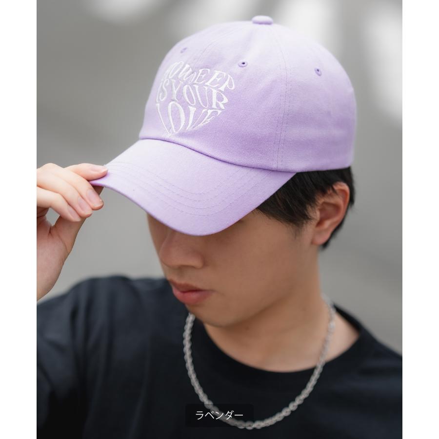 キャップ メンズ ハートロゴ 刺しゅう 帽子 セレクト アメカジ カジュアル 古着MIX スケーター ストリート 韓国ファッション ブラック オフホワイト ラベンダー | improves | 06