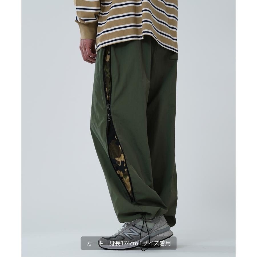 ワイドパンツ メンズ サイドジップ 迷彩 カモフラ柄 デザインパンツ イージーパンツ ストリート アメカジ カジュアル 韓国 スケーター | improves | 05
