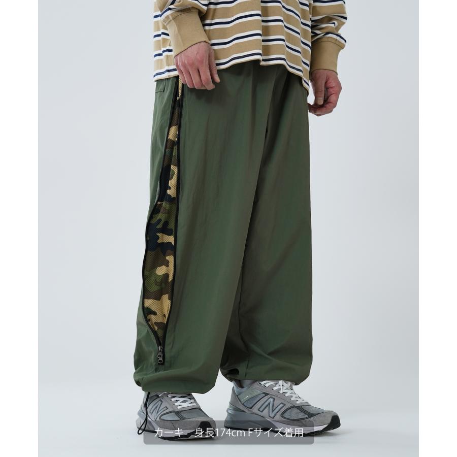 ワイドパンツ メンズ サイドジップ 迷彩 カモフラ柄 デザインパンツ イージーパンツ ストリート アメカジ カジュアル 韓国 スケーター | improves | 07