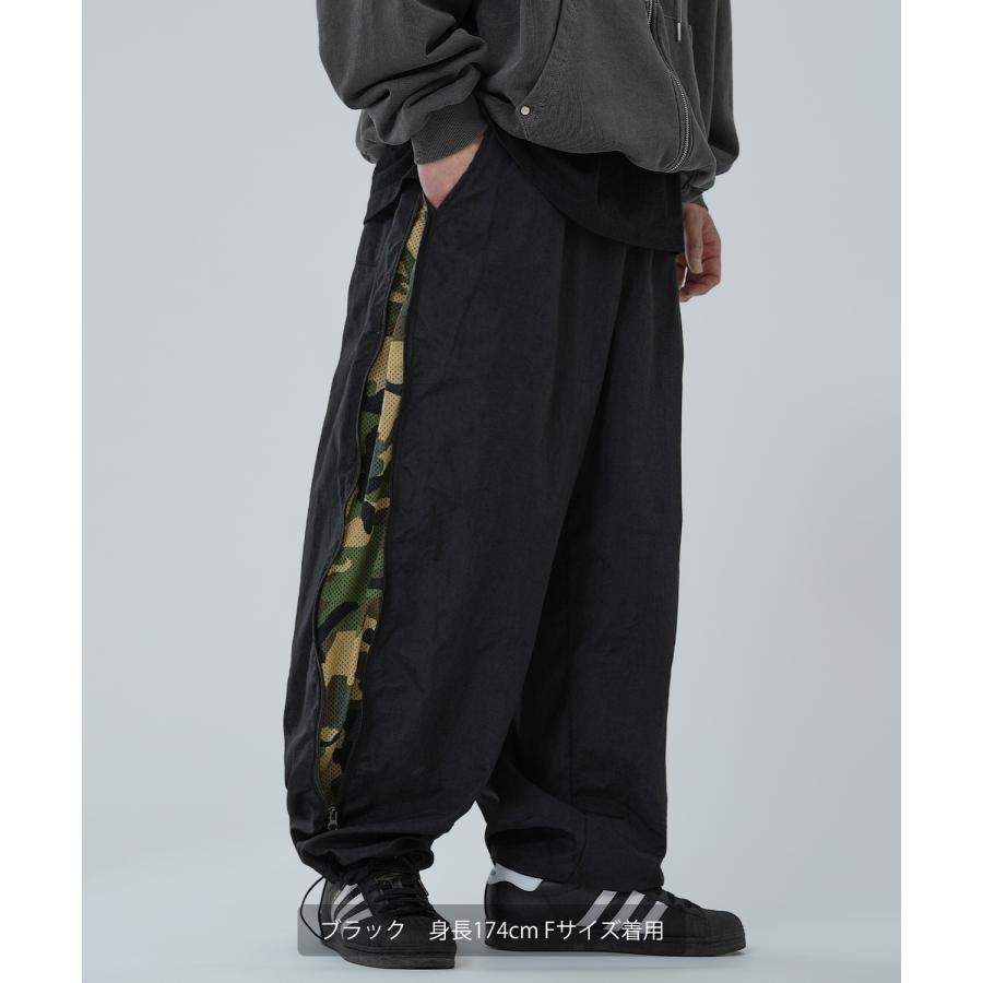 ワイドパンツ メンズ サイドジップ 迷彩 カモフラ柄 デザインパンツ イージーパンツ ストリート アメカジ カジュアル 韓国 スケーター | improves | 08