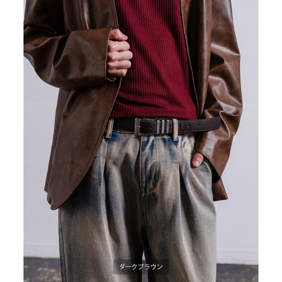 ベルト メンズ レディース シンセティックレザー ベルト シンプル きれいめ ビジネス ベーシック トラッド セレクト アメカジ カジュアル 古着MIX スケーター | improves | 06