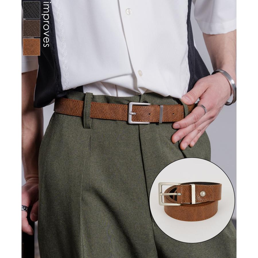ベルト メンズ レディース シンセティックレザー ベルト シンプル きれいめ ビジネス ベーシック トラッド セレクト アメカジ カジュアル 古着MIX スケーター | improves