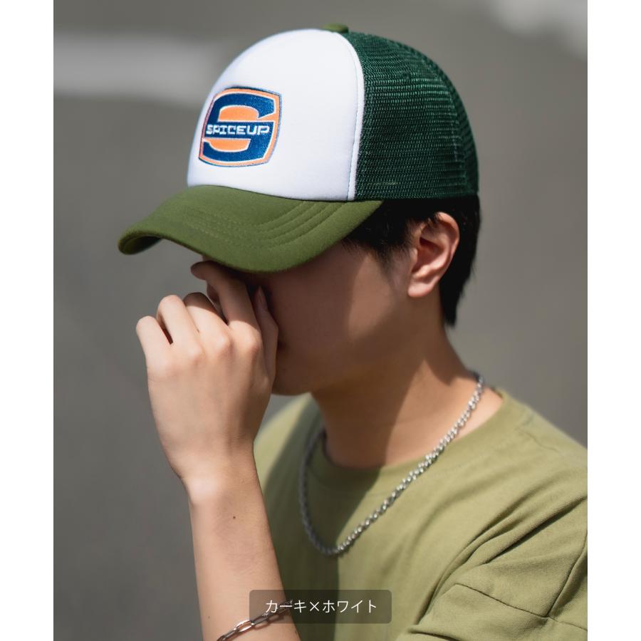 キャップ メンズ メッシュキャップ セレクト アメカジ カジュアル 古着MIX スケーター ストリート 韓国ファッション ブラック ホワイト グリーン | improves | 07