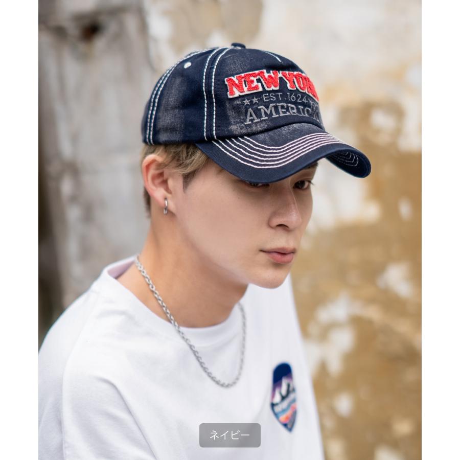 キャップ メンズ ヴィンテージ加工 ベースボールキャップ 帽子 大人カジュアル アメカジ カジュアル ストリート 古着MIX 韓国ファッション | improves | 04