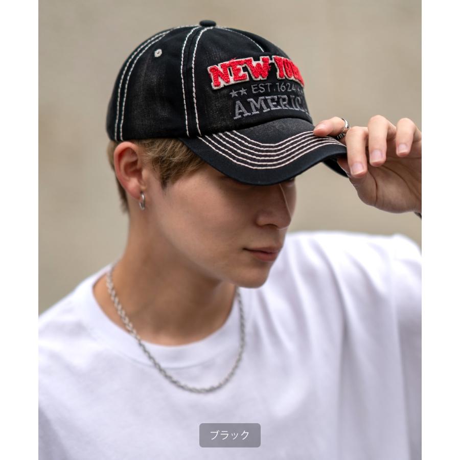 キャップ メンズ ヴィンテージ加工 ベースボールキャップ 帽子 大人カジュアル アメカジ カジュアル ストリート 古着MIX 韓国ファッション | improves | 05