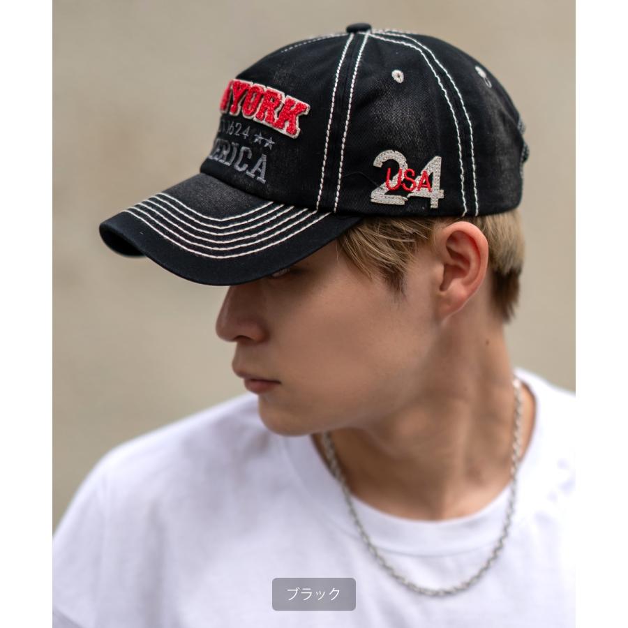キャップ メンズ ヴィンテージ加工 ベースボールキャップ 帽子 大人カジュアル アメカジ カジュアル ストリート 古着MIX 韓国ファッション | improves | 06