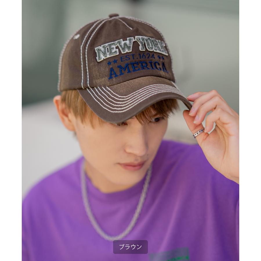 キャップ メンズ ヴィンテージ加工 ベースボールキャップ 帽子 大人カジュアル アメカジ カジュアル ストリート 古着MIX 韓国ファッション | improves | 07