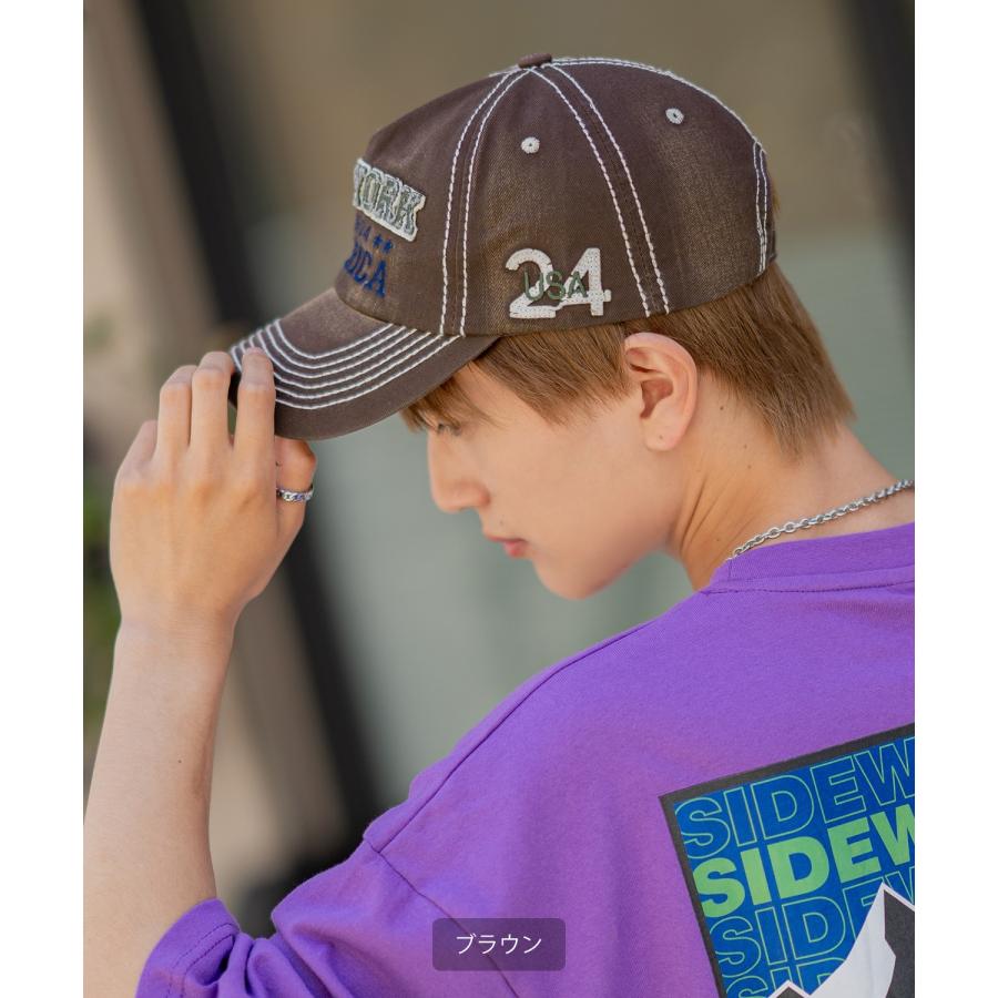 キャップ メンズ ヴィンテージ加工 ベースボールキャップ 帽子 大人カジュアル アメカジ カジュアル ストリート 古着MIX 韓国ファッション | improves | 08